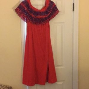 Asos Embroidered Off the Shoulder Dress